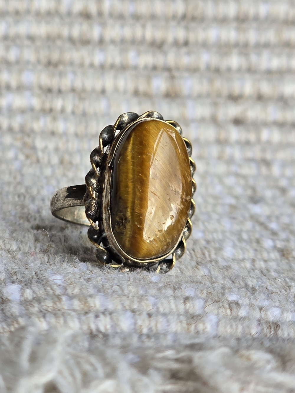 Vintage Sterling Silver Tiger's Eye Ring - Picture 1 of 5